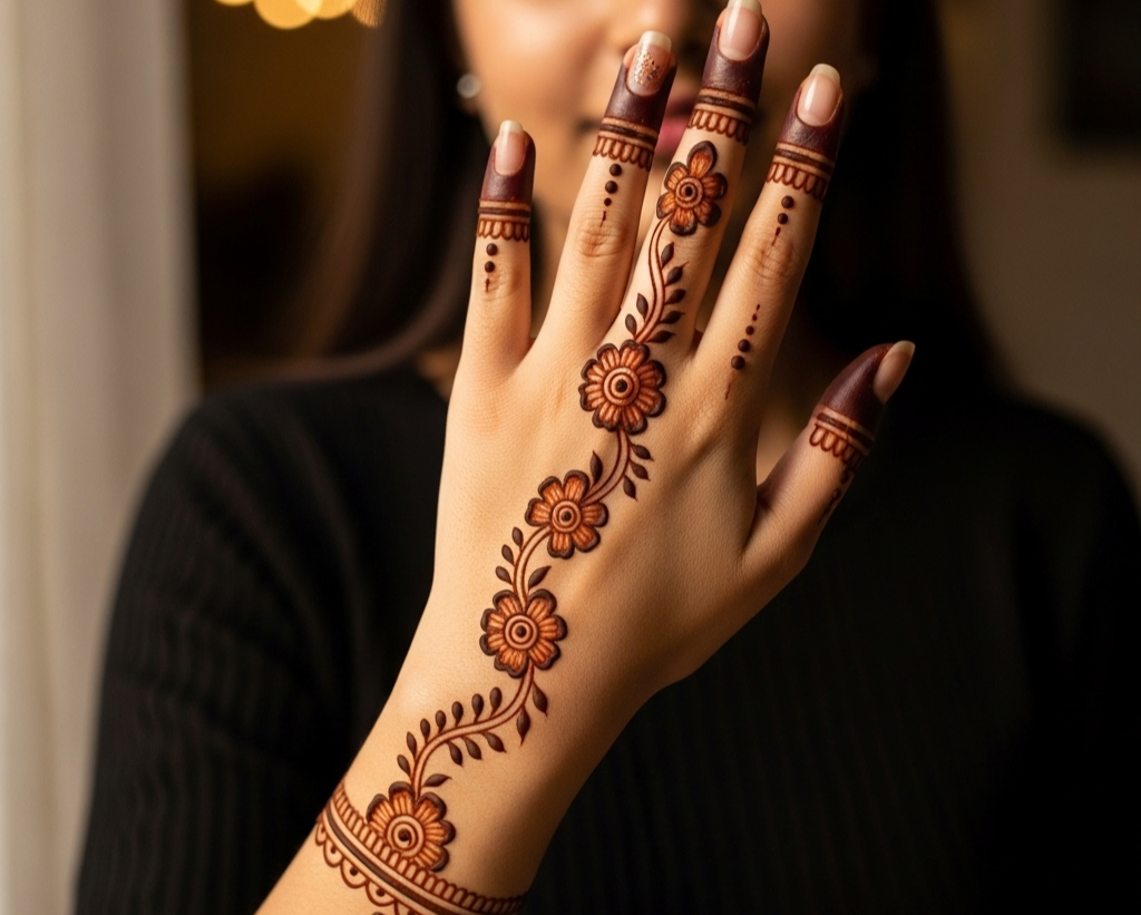 Aesthetic Mehndi Design Simple Back Hand Easy