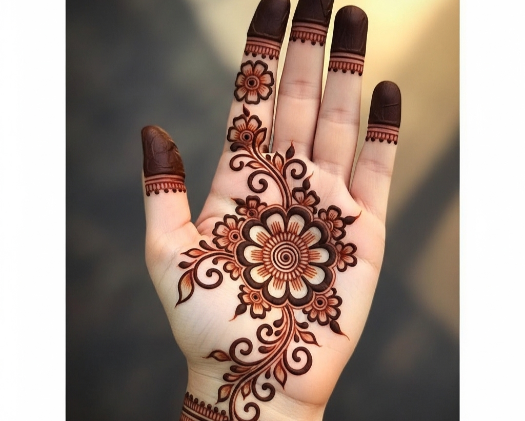 Easy Aesthetic Mehndi Design
