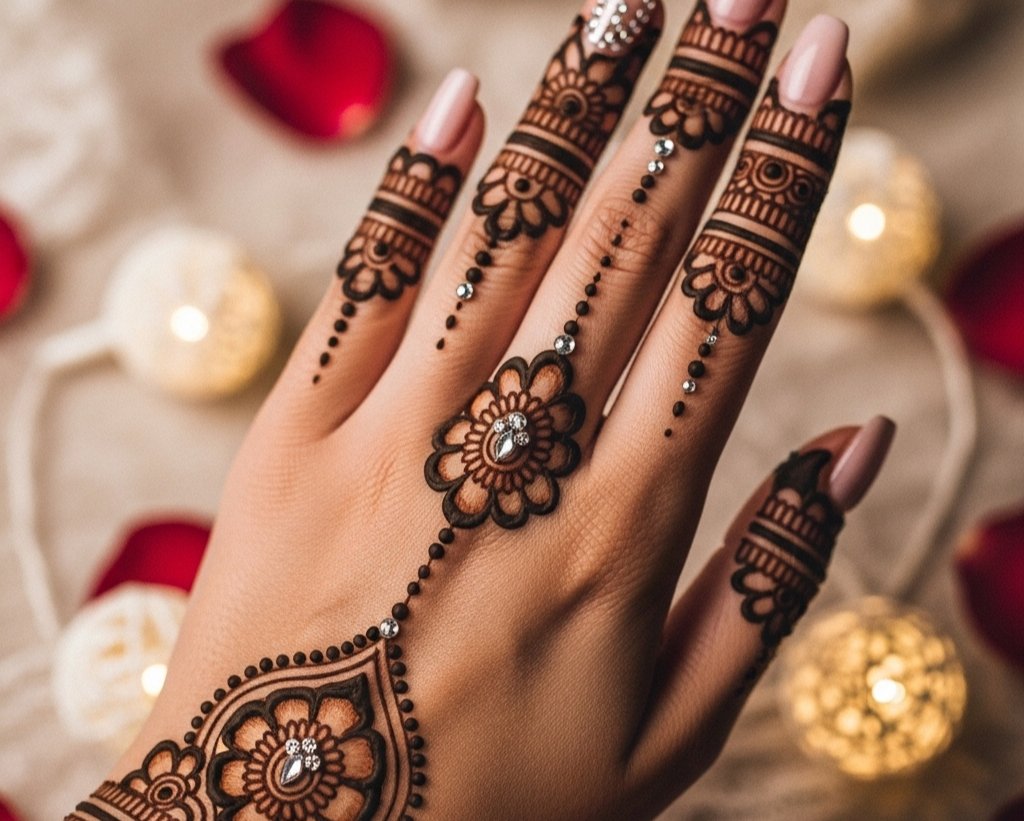 Instagram Stylish Back Hand Mehndi Designs Finger