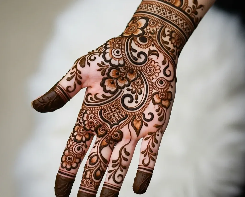 Aesthetic Mehndi Design Back Hand