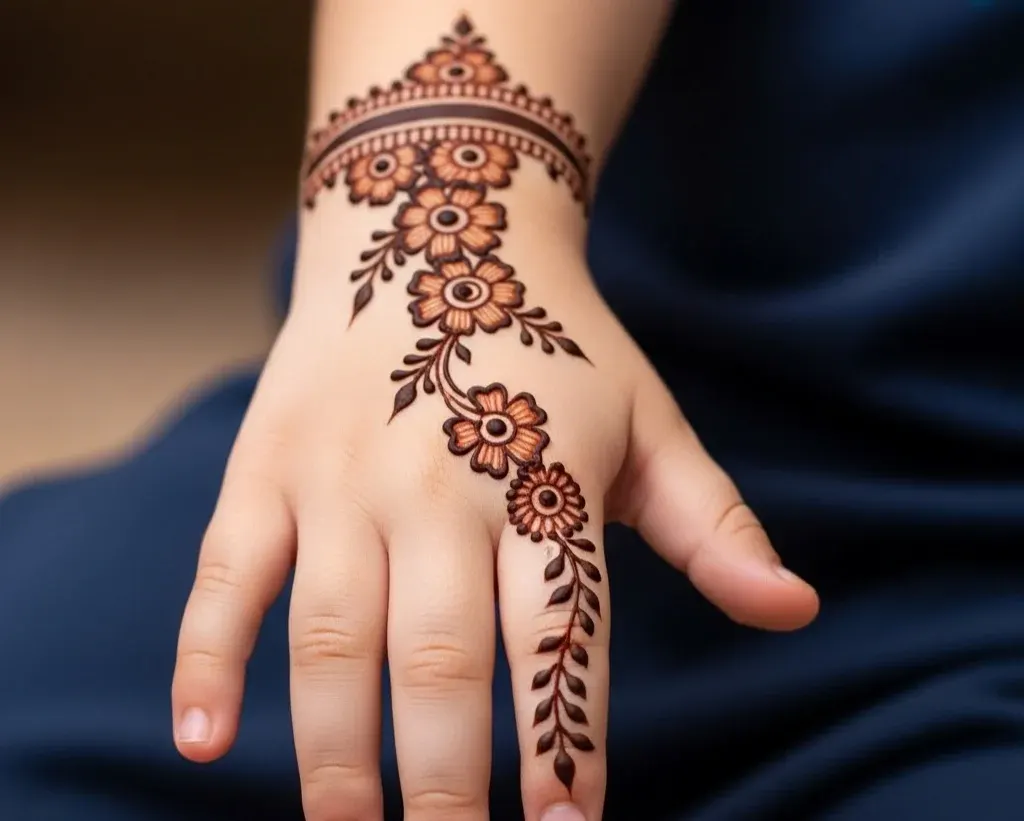 Arabic Simple Mehndi Designs for Kids Front Hand Arabic Simple Mehndi Designs for Kids Front Hand