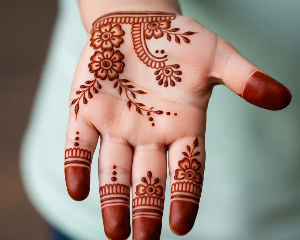Arabic Simple Mehndi Designs for Kids Front Hand Arabic Simple Mehndi Designs for Kids Front Hand