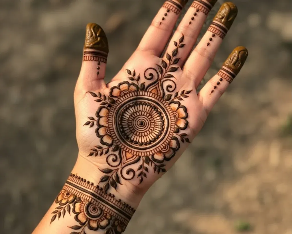 Back Hand Aesthetic Mehndi Design