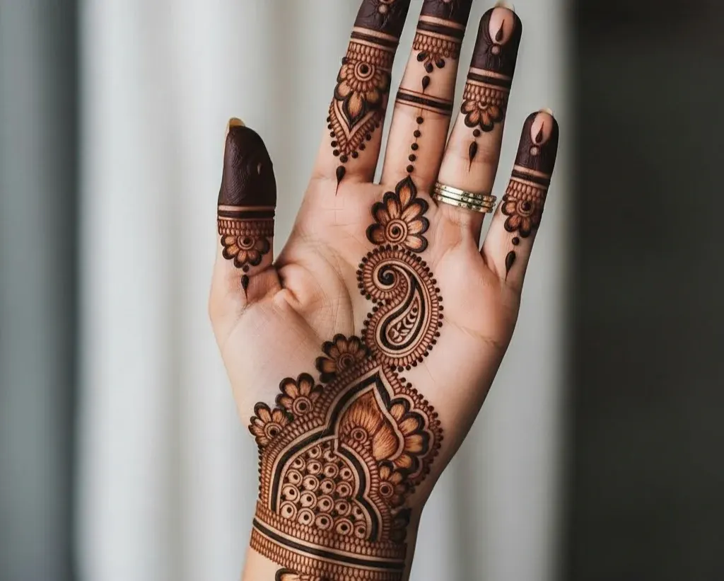 Back Hand Finger Mehndi Designs
