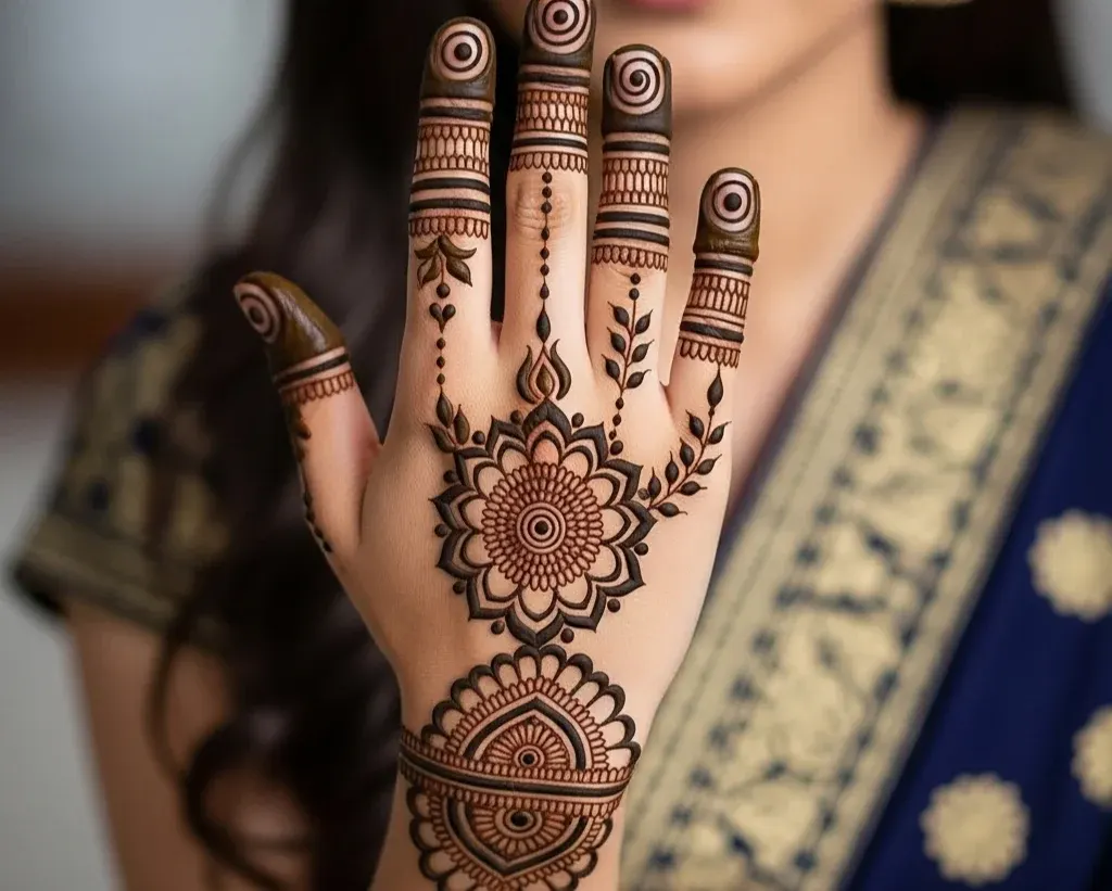 Back Hand Finger Mehndi Designs