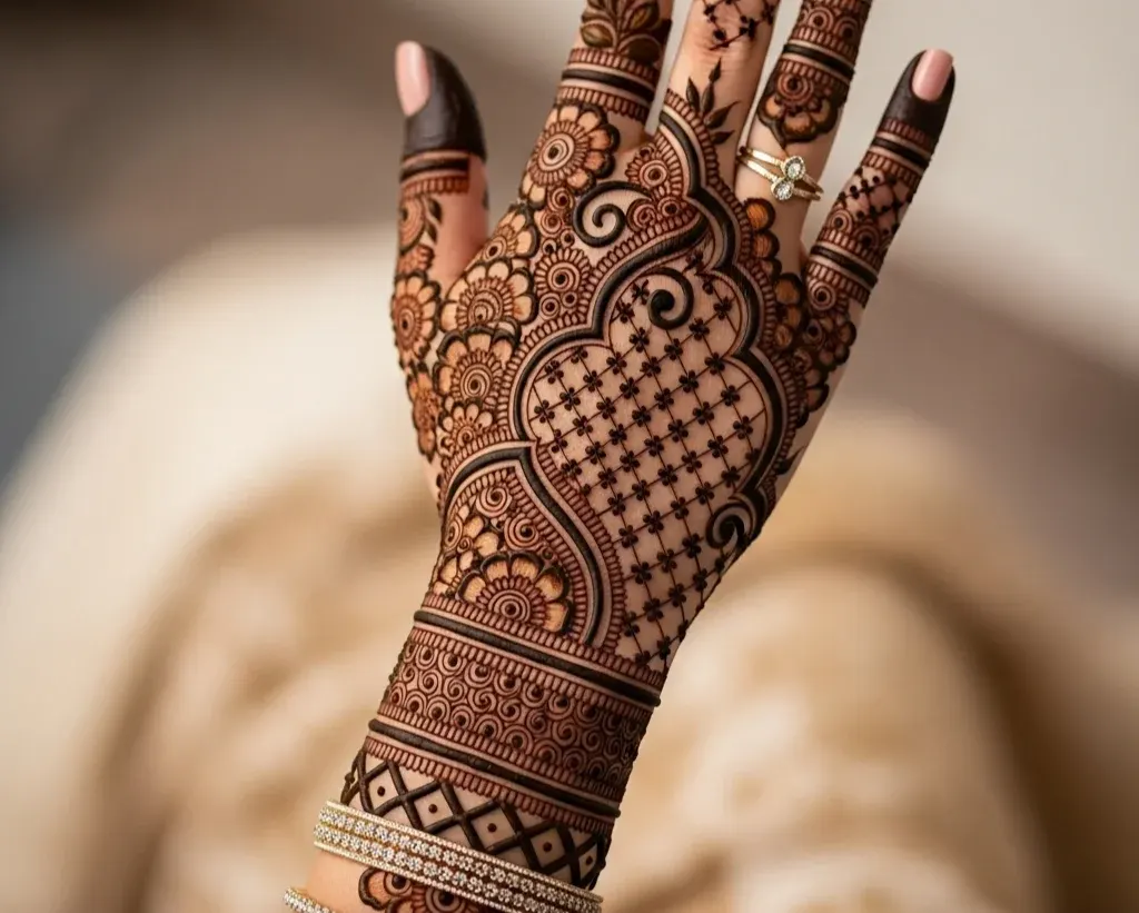 Back Side Bharwa Mehndi Design