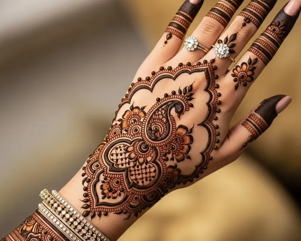 Back Side Royal Back Hand Mehndi Design