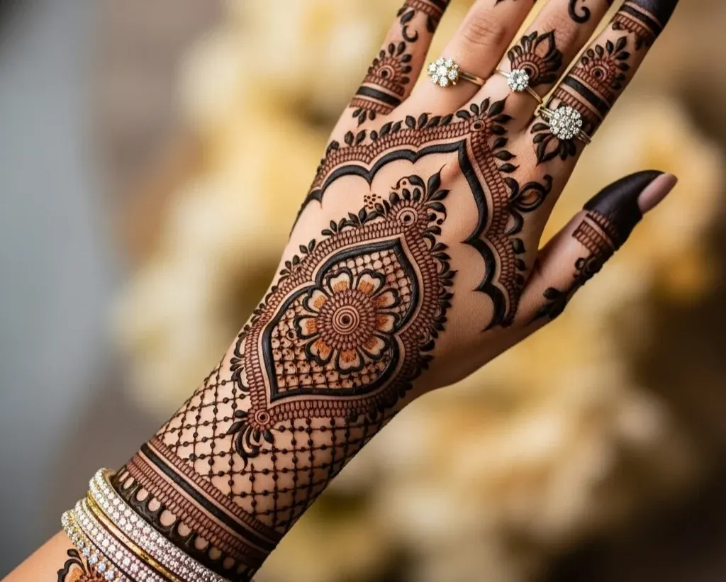 Back Side Royal Back Hand Mehndi Design