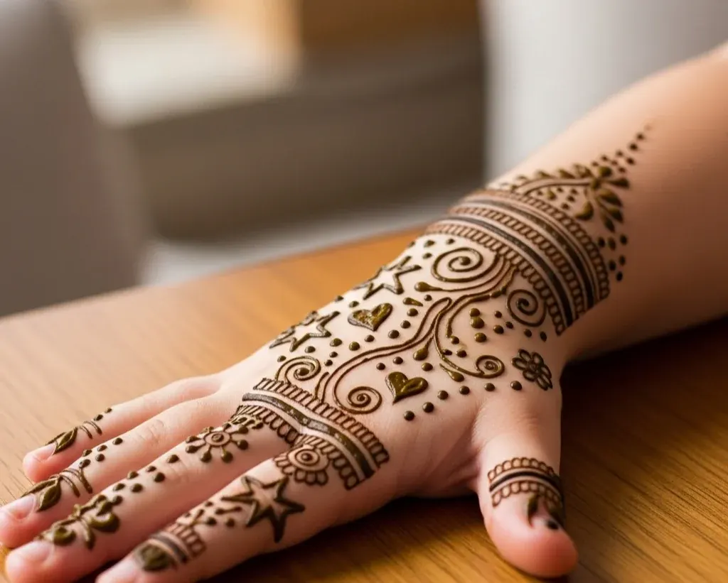 Cute Easy Mehndi Designs for Kids. Cute Easy Mehndi Designs for Kids.