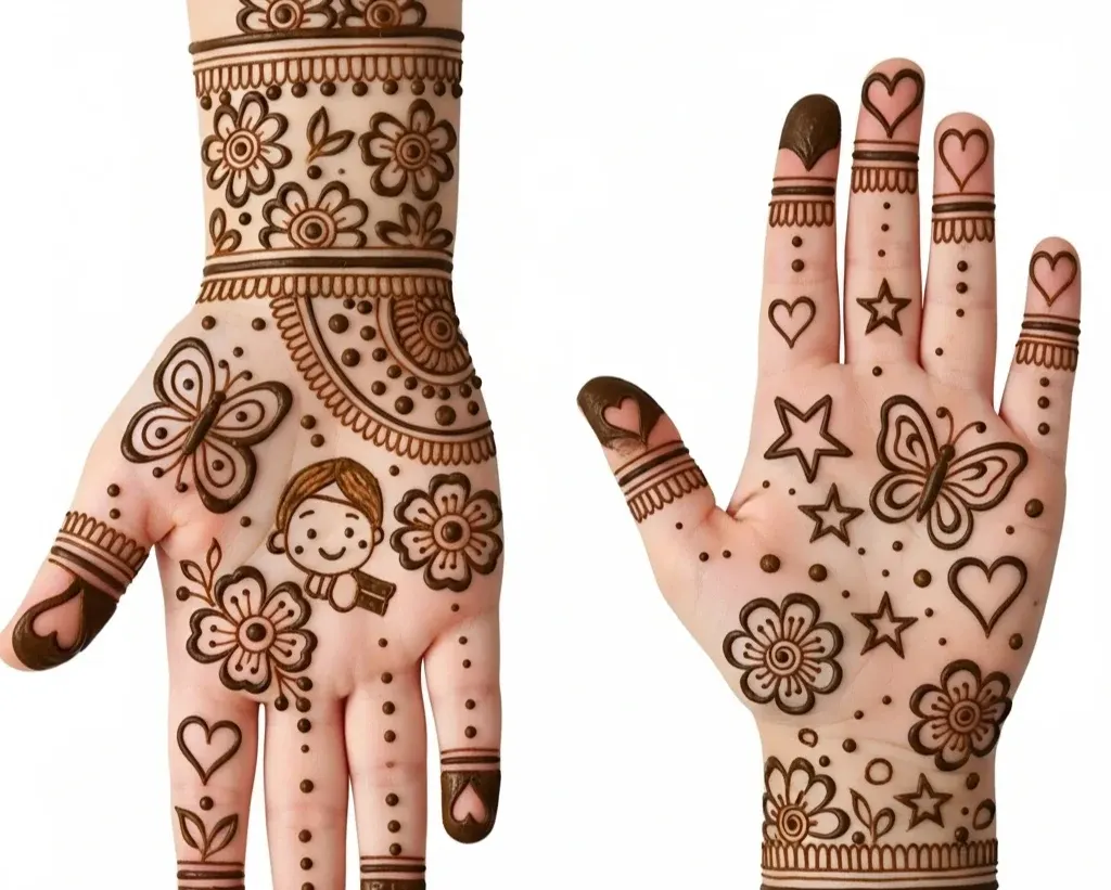Cute Mehndi Designs for Kids Front Hand Cute Mehndi Designs for Kids Front Hand