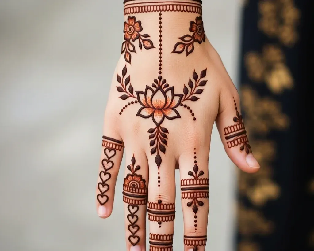 Cute Small Mehndi Designs Back Hand