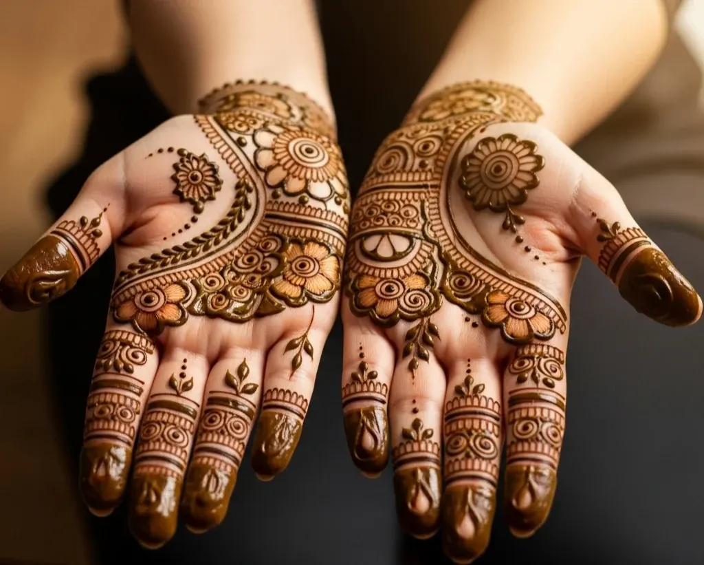 Easy Indian Mehndi Designs Front Hand