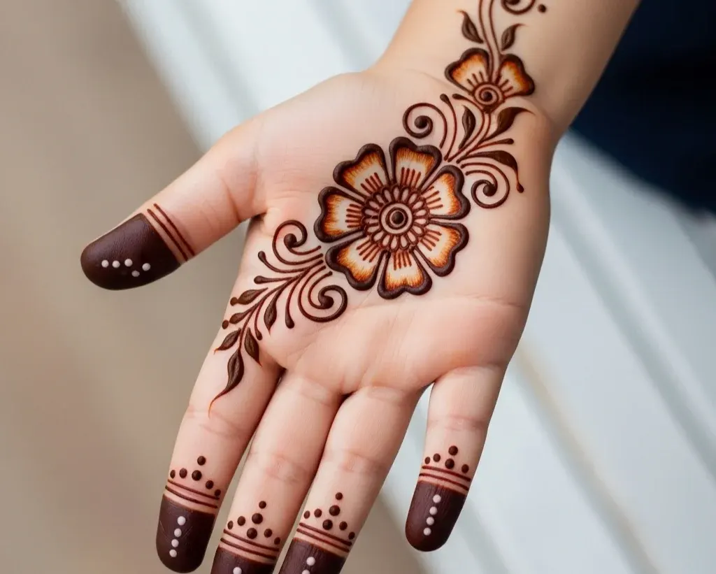 Easy Mehndi Designs for Kids Front Hand Easy Mehndi Designs for Kids Front Hand