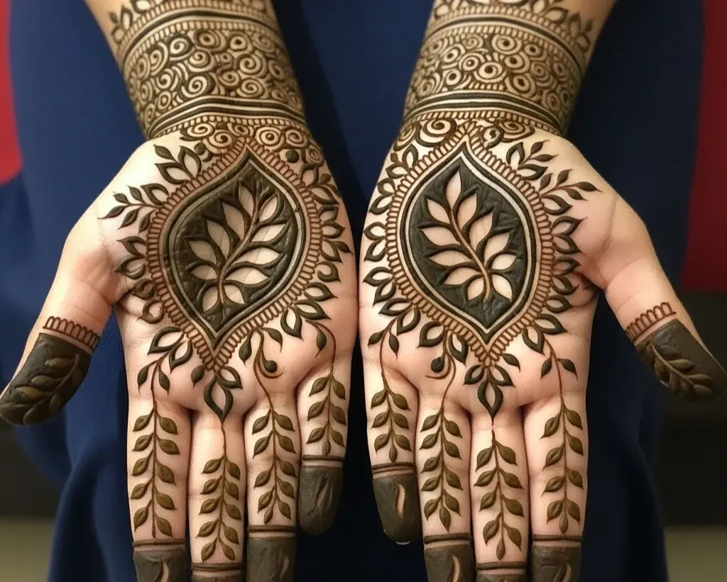 eid eid leaf mehndi designs for front hand