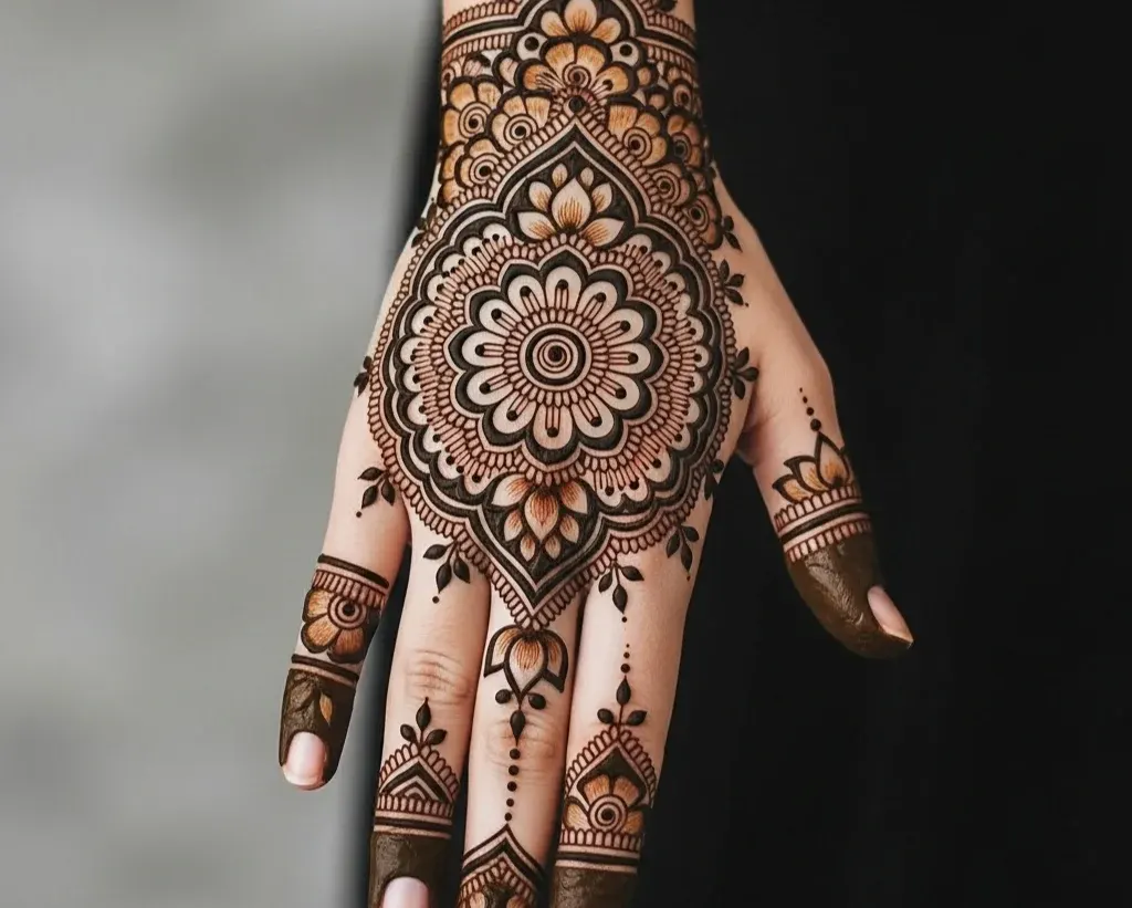 Elegant Elegant Stylish Back Hand Mehndi Design