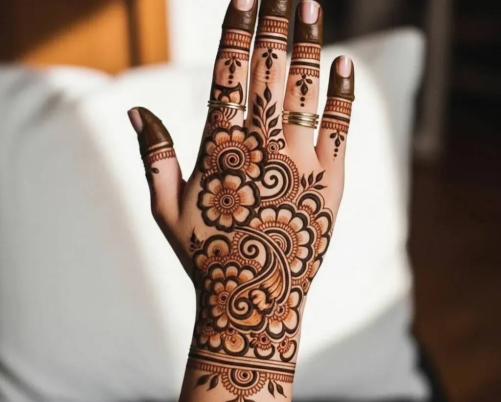 Floral Instagram Stylish Back Hand Mehndi Designs