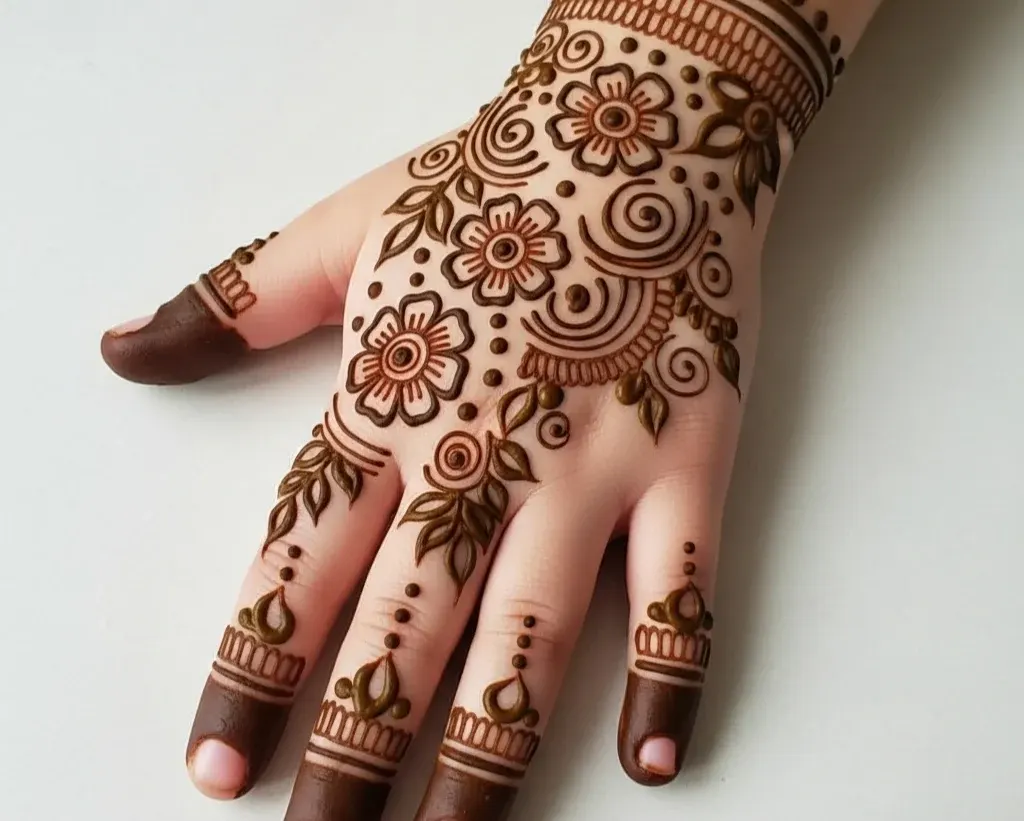Cute Easy Mehndi Designs for Kids Front Hand Cute Easy Mehndi Designs for Kids Front Hand
