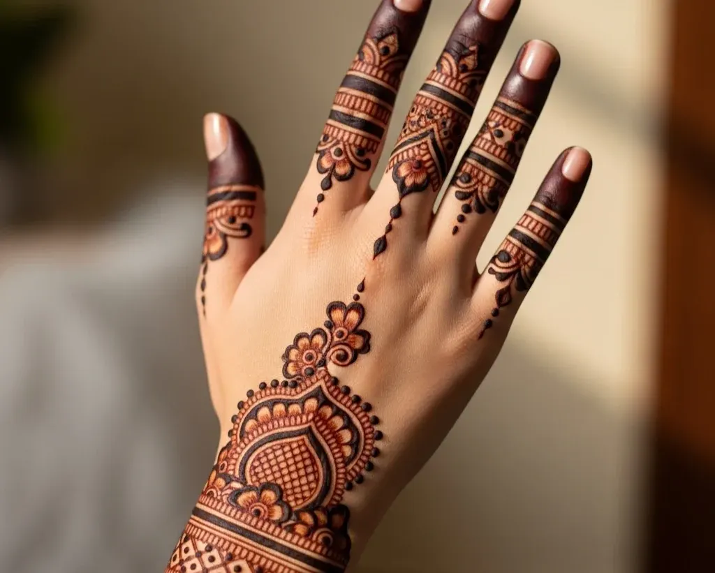 Front Hand Finger Mehndi Designs