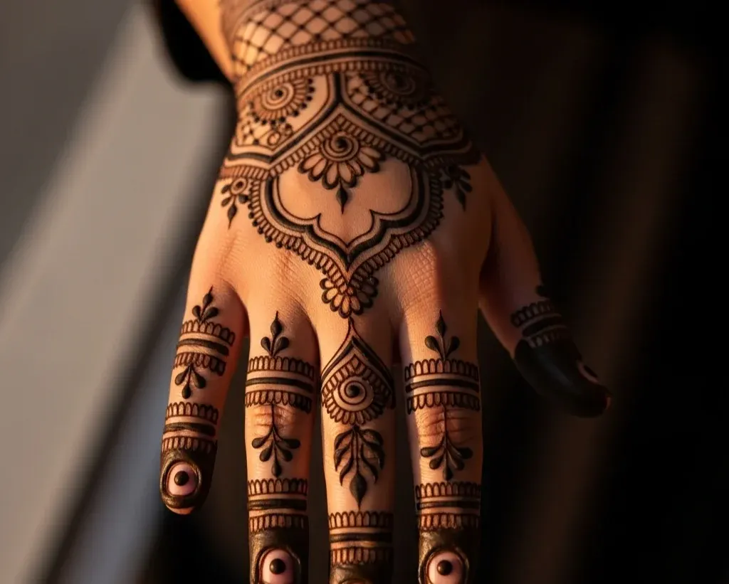 Front Finger Mehndi Designs
