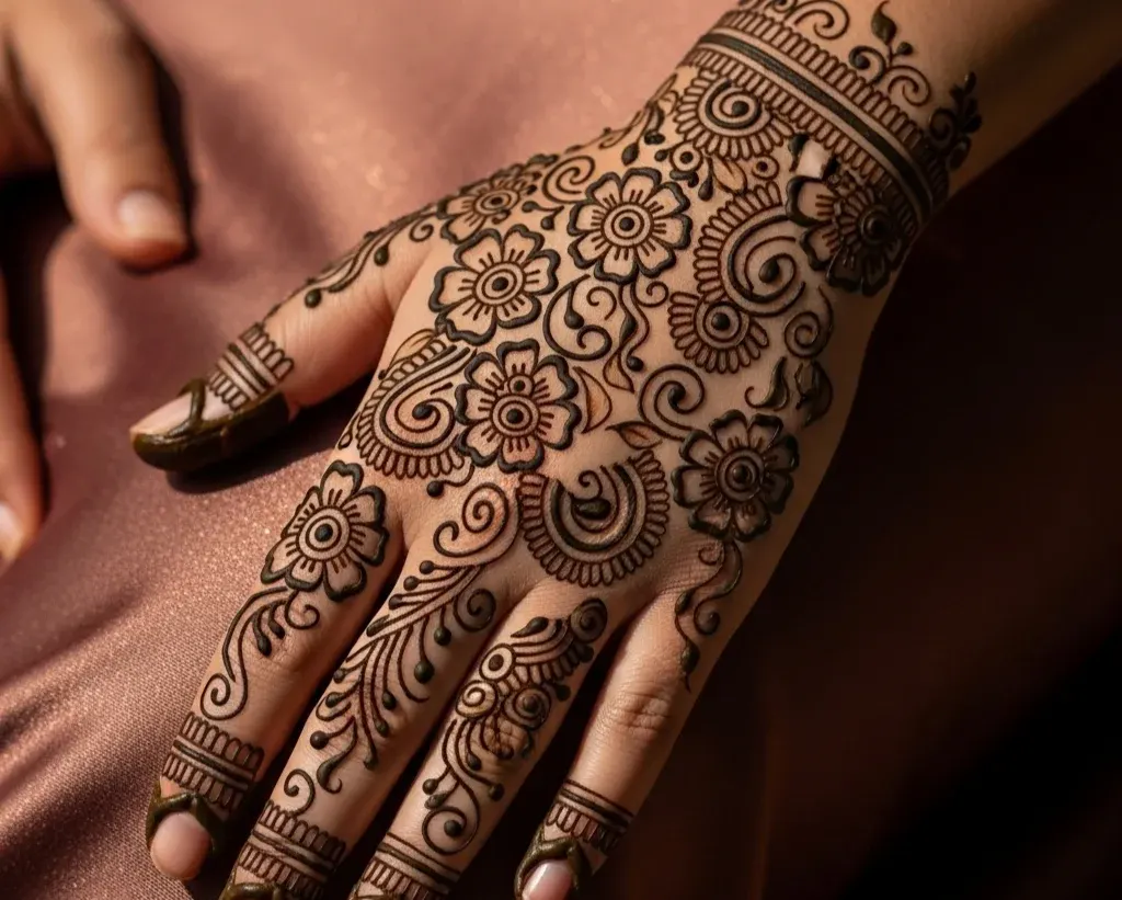 Front Hand Easy Indian Mehndi Designs