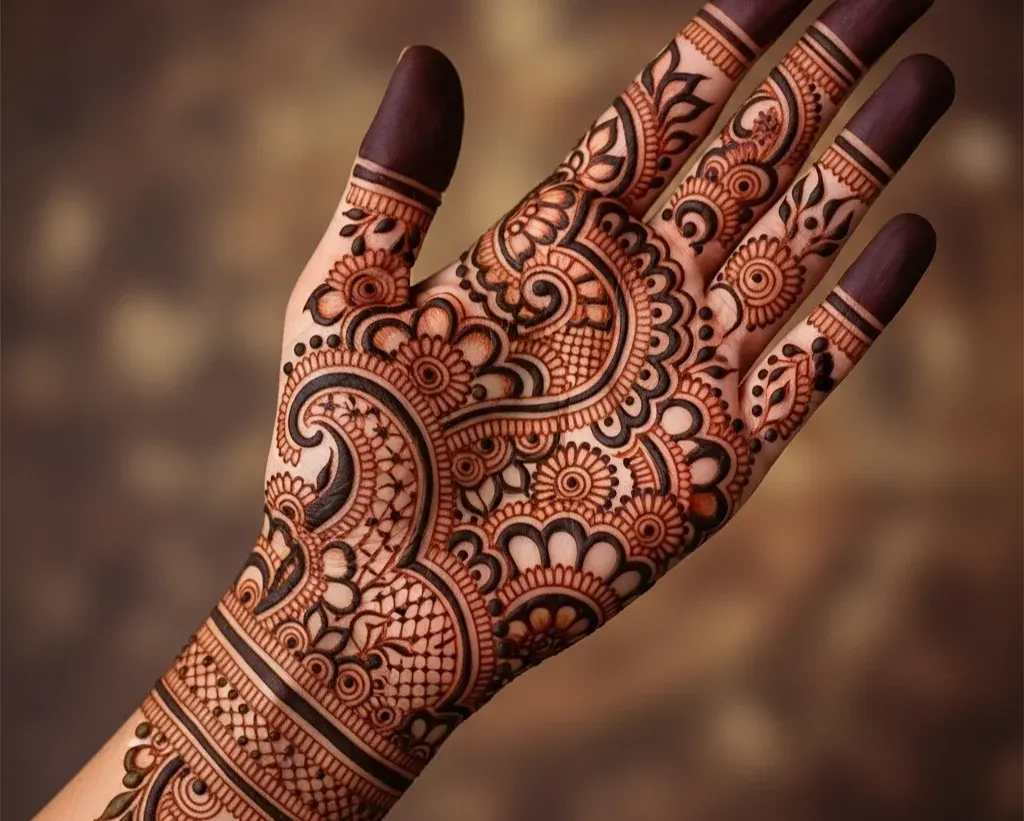 Front Hand Easy Indian Mehndi Designs