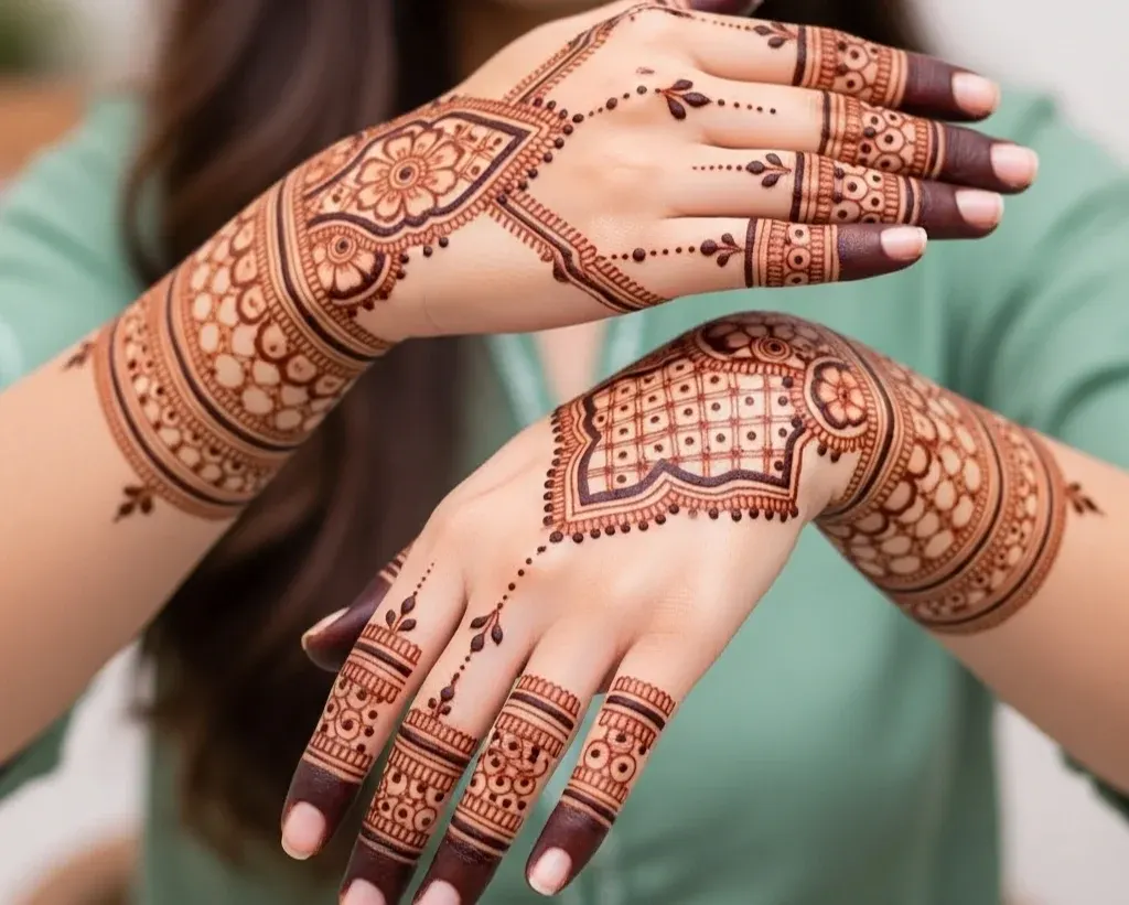 Front Hand Mehndi Designs Khafif