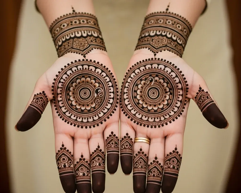 Front Hand Circle Mehndi Designs Facebook