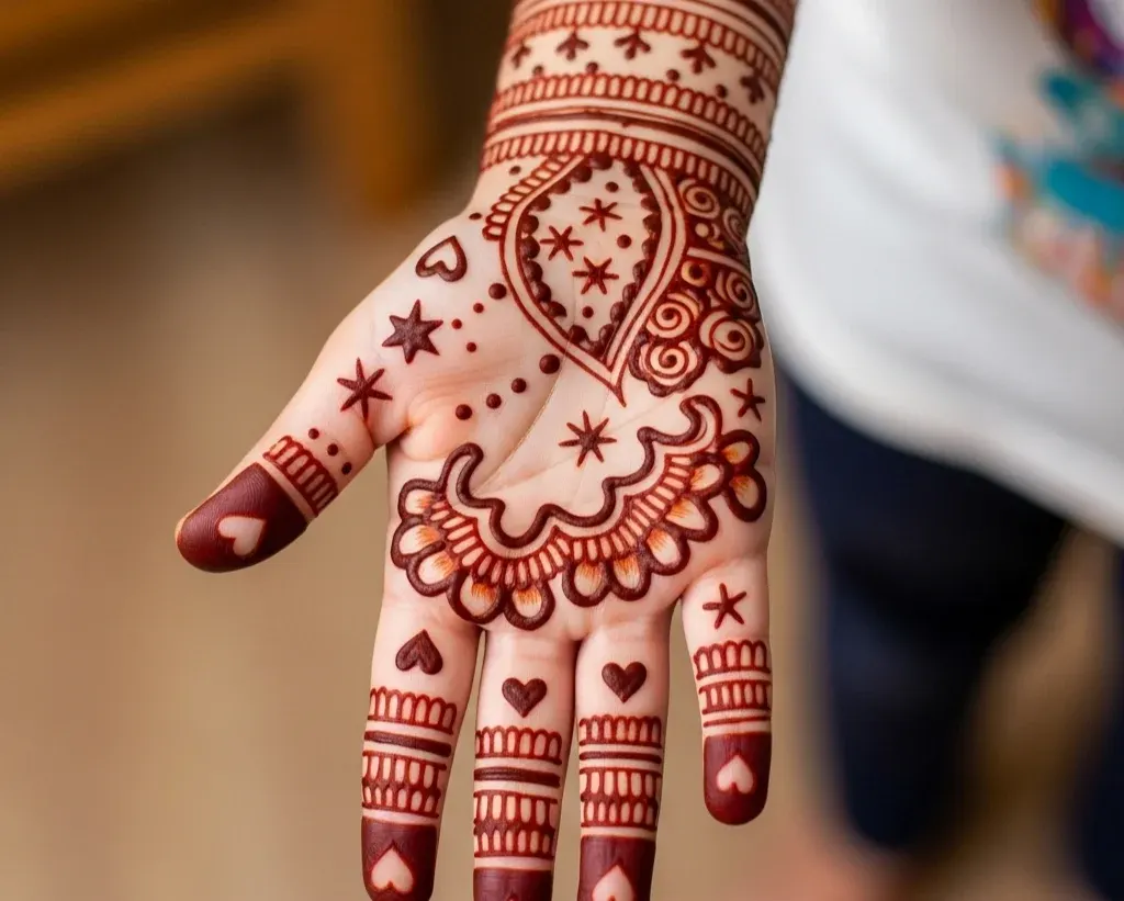 Full Hand Cute Easy Mehndi Designs for Kids Full Hand Cute Easy Mehndi Designs for Kids