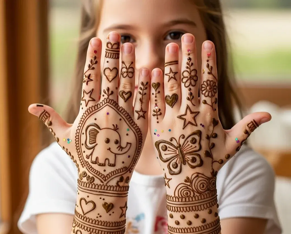 Girl Cute Mehndi Designs for Kids Front Hand Girl Cute Mehndi Designs for Kids Front Hand