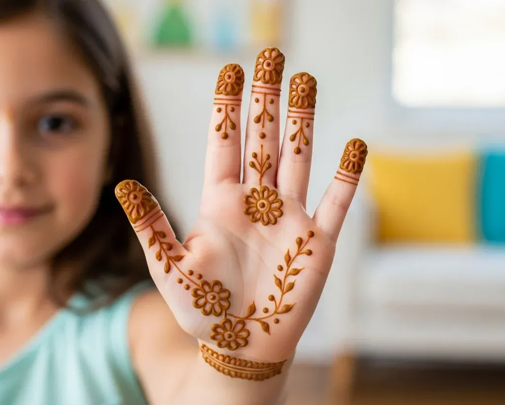 Girl Simple Mehndi Designs for Kids Front Hand Girl Simple Mehndi Designs for Kids Front Hand