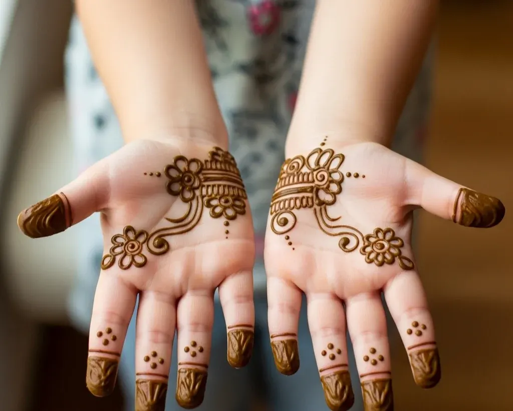 Girl Simple Mehndi Designs for Kids Front Hand Girl Simple Mehndi Designs for Kids Front Hand