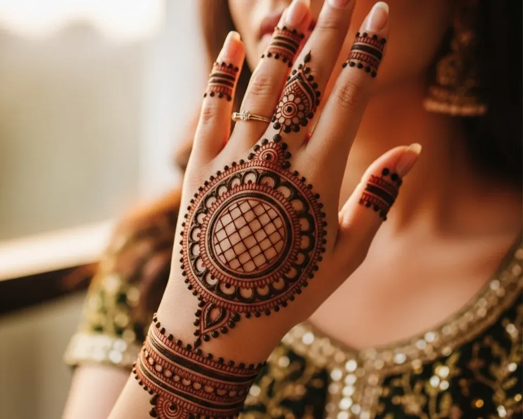 Instagram Stylish Back Hand Mehndi Designs Circle