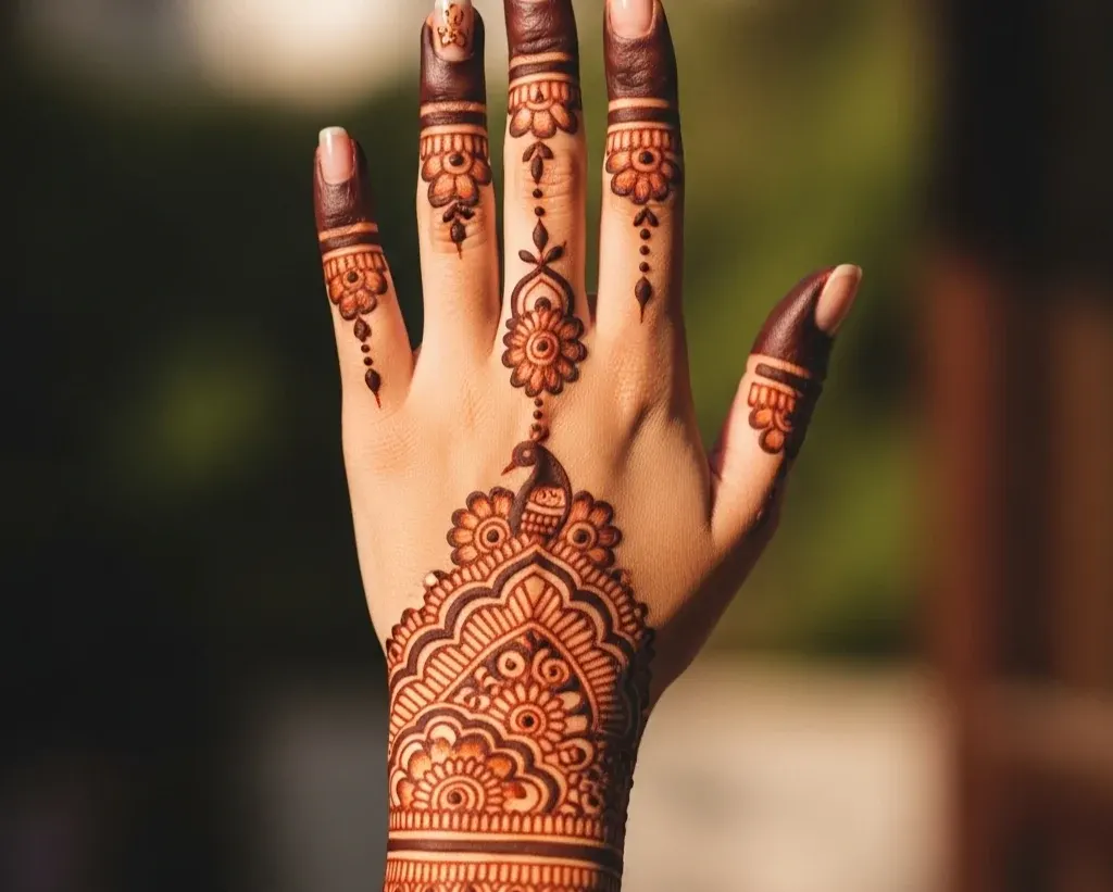 Instagram Stylish Back Hand Mehndi Designs Finger