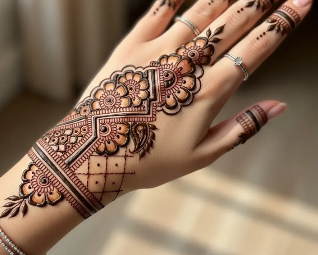 Left Hand Back Side Mehndi Design