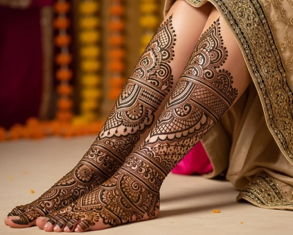 Leg Mehndi Designs Bridal