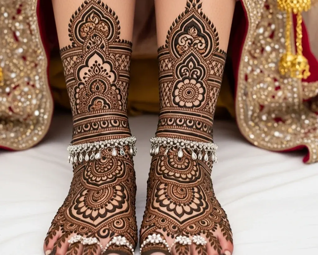 Legs Mehndi Designs Bridal