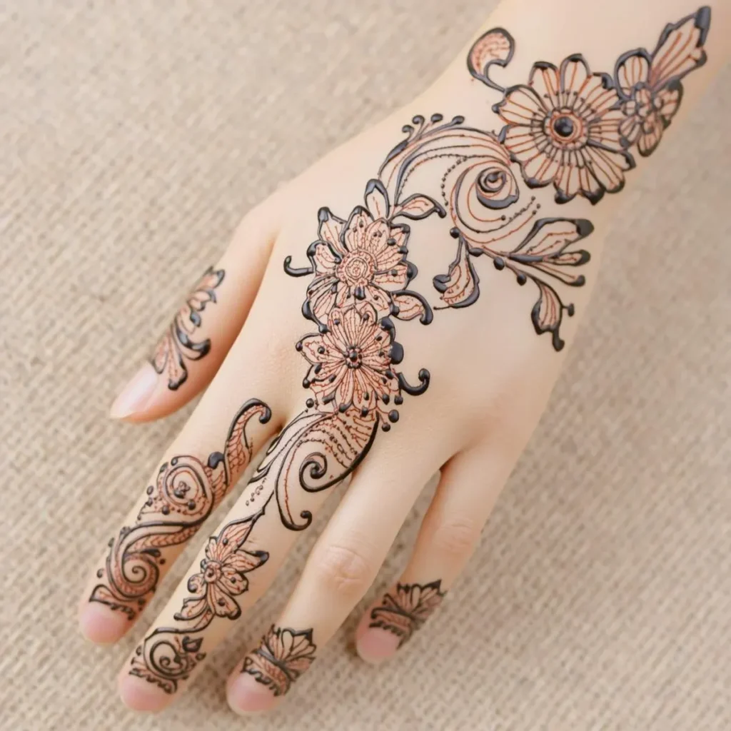 Mehndi Back Side Design