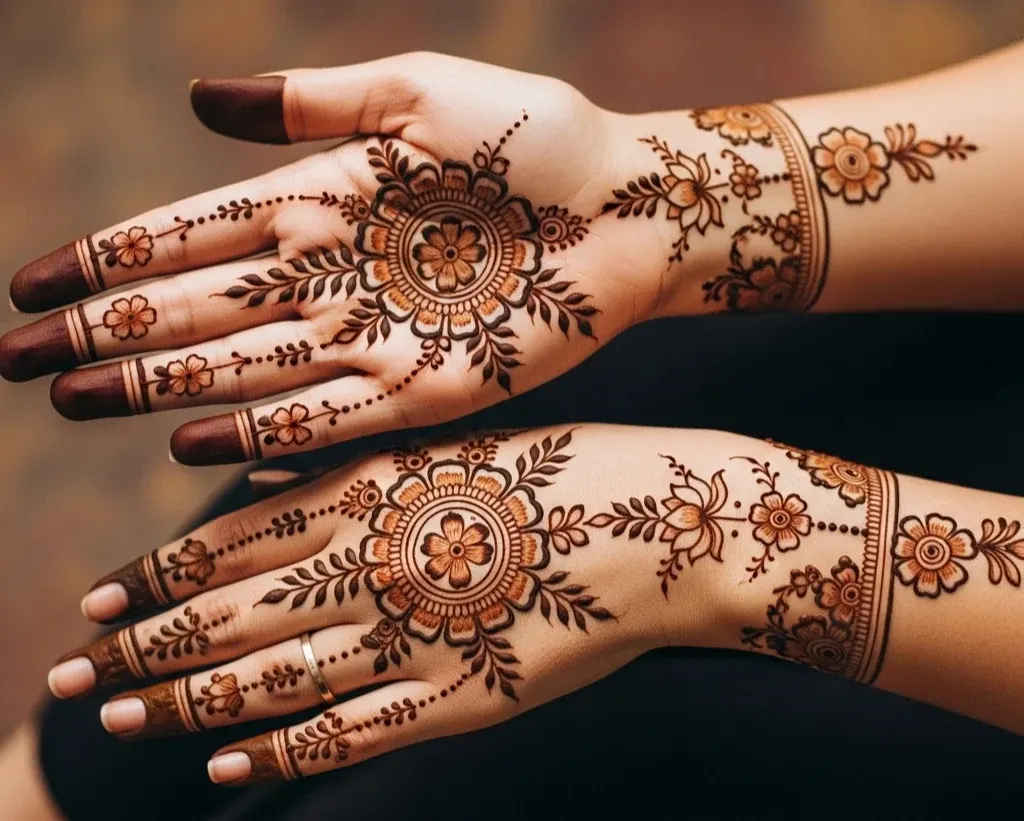 Mehndi Designs Khafif Flowers