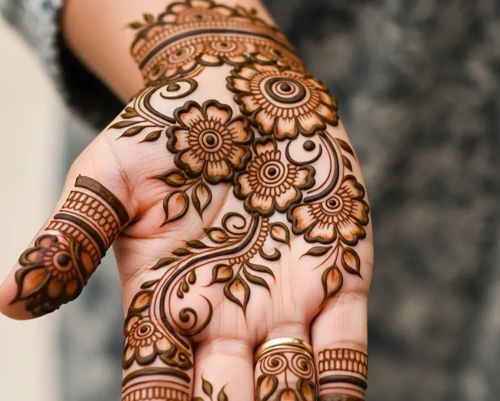 Mehndi Designs Khafif Flowers