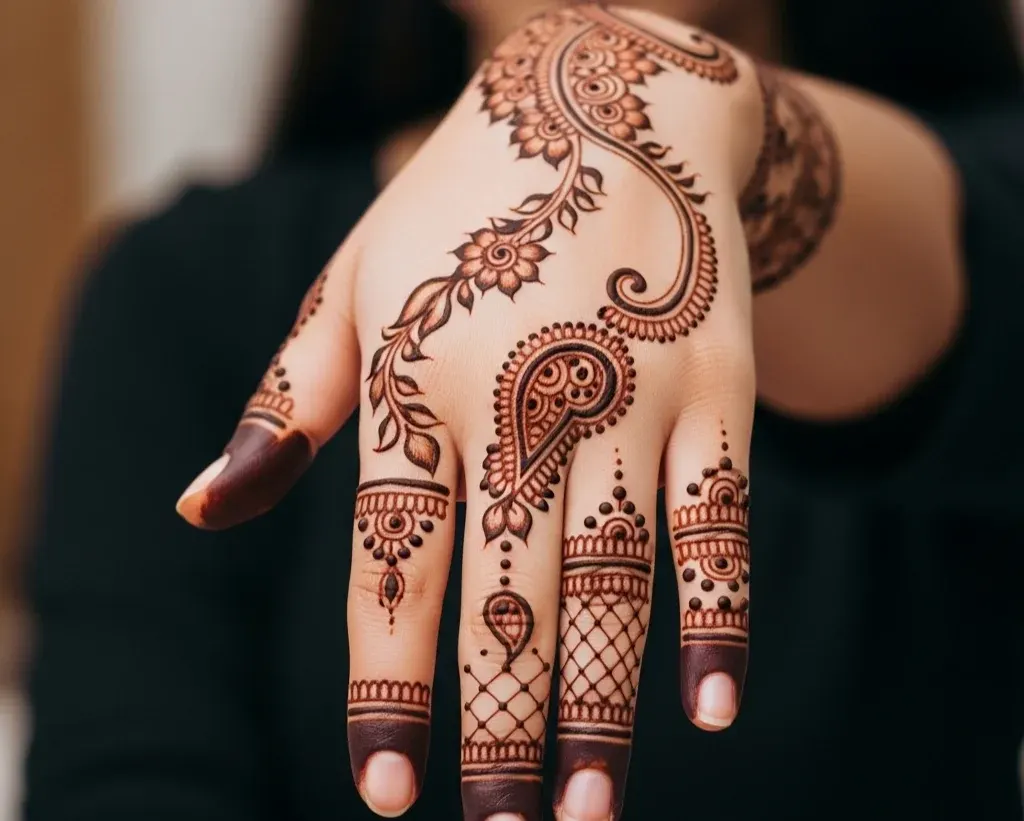 Mehndi Designs Khafif Front Hand