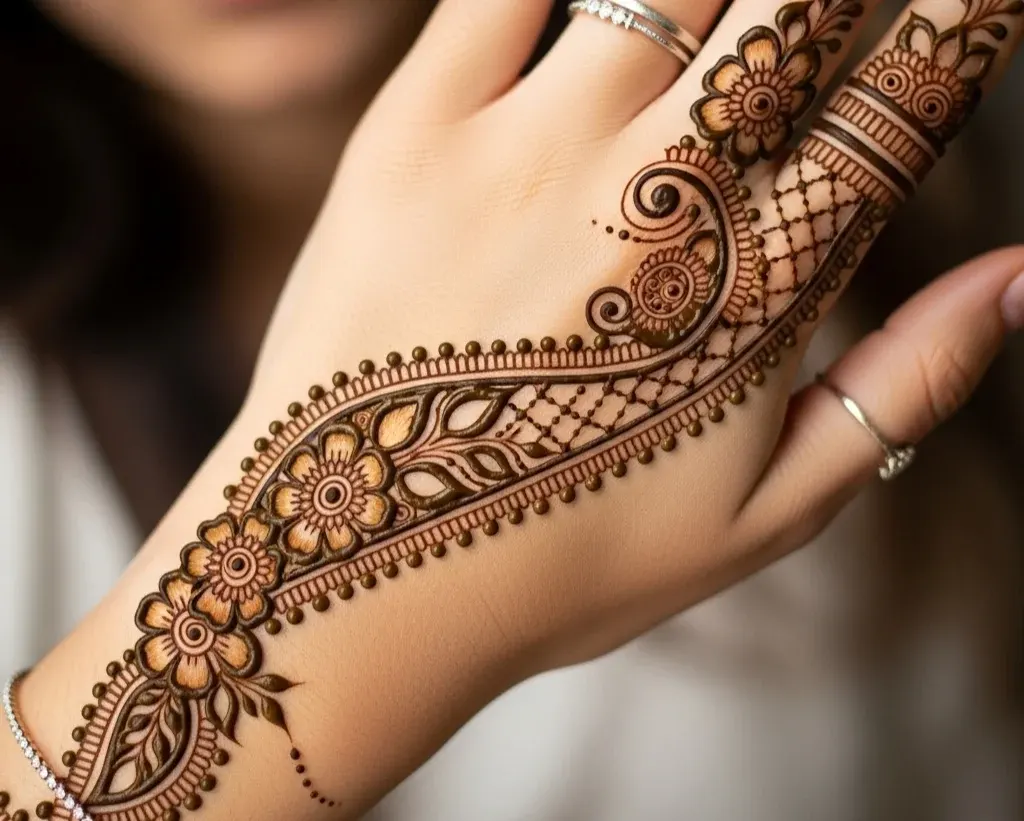 One Side Mehndi Design