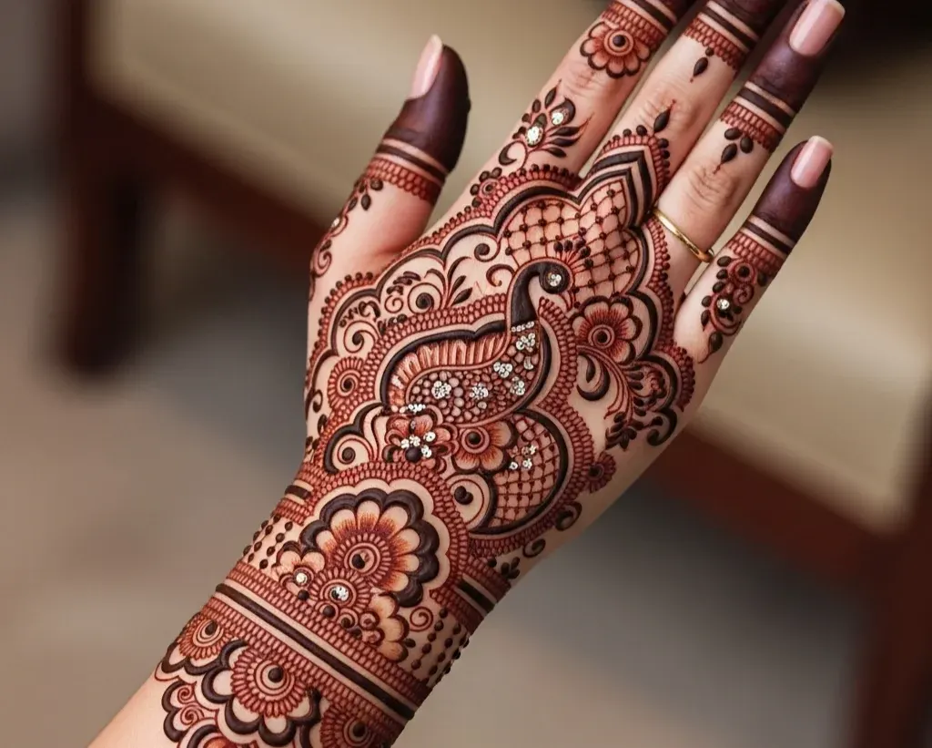 Royal Stylish Back Hand Mehndi Design