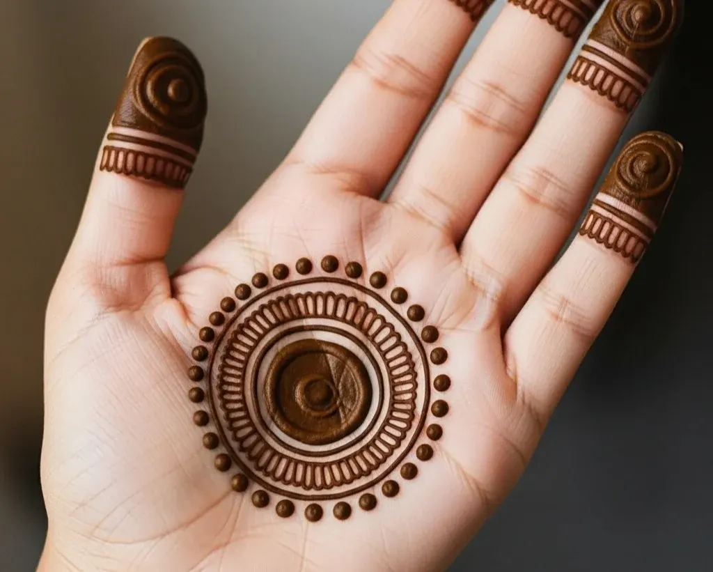 Simple Circle Mehndi Designs
