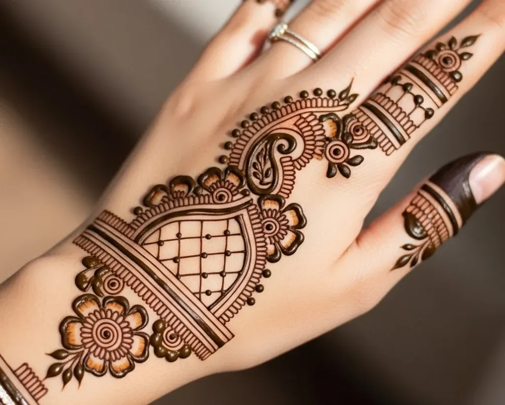 Simple Mehndi Design Back Left Hand