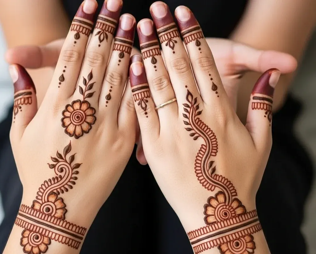 Small Mehndi Designs Easy Front Hand