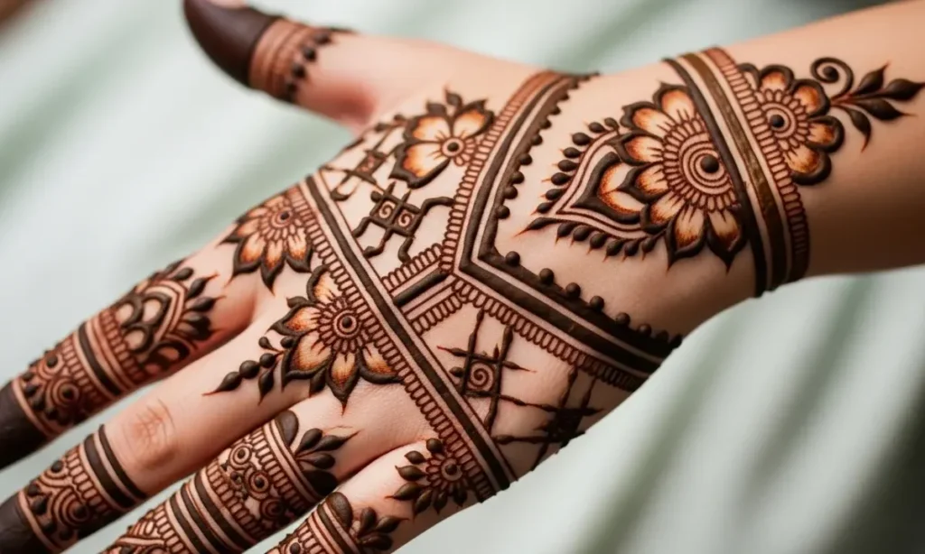 Stylish Back Hand Mehndi Design
