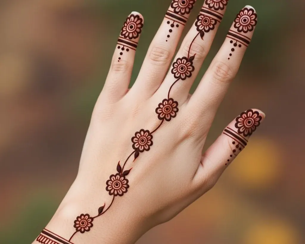 Stylish Back Hand Mehndi Design Simple