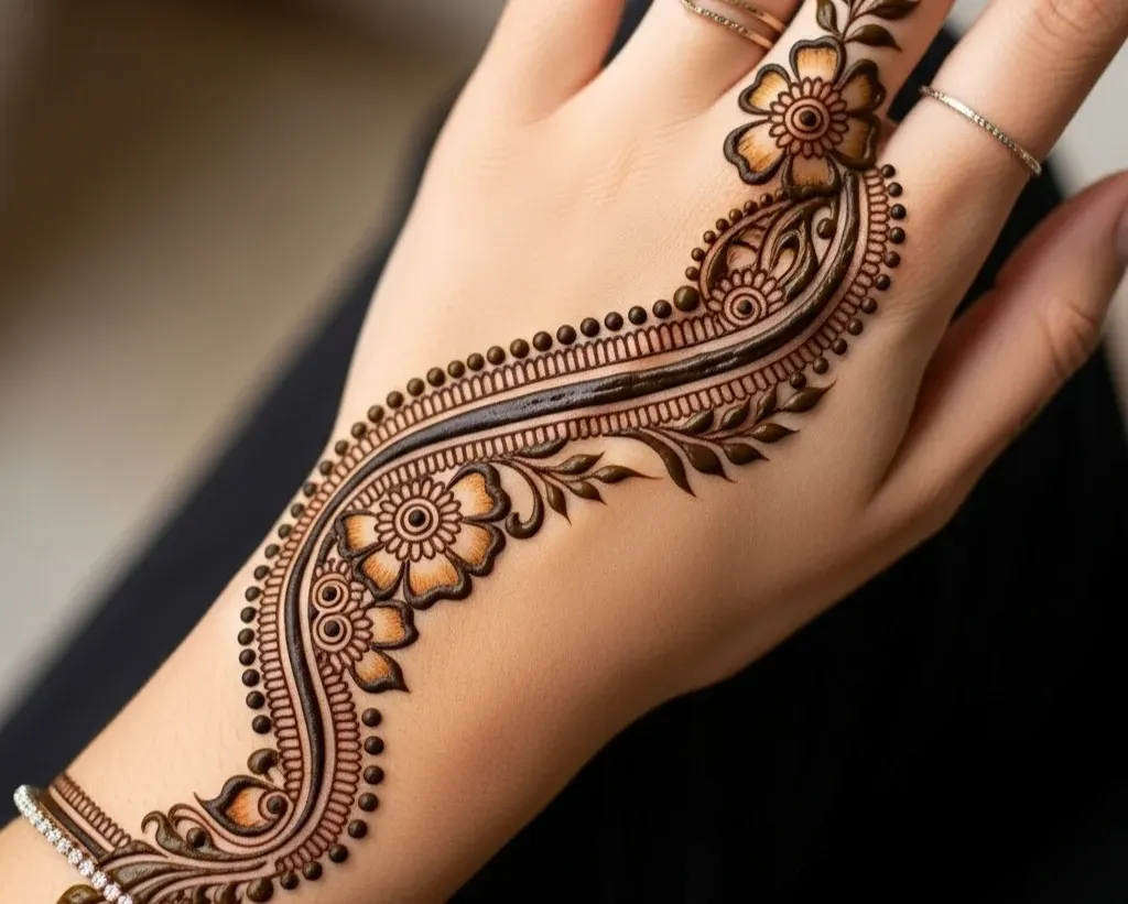 Stylish Back Side Mehndi Design