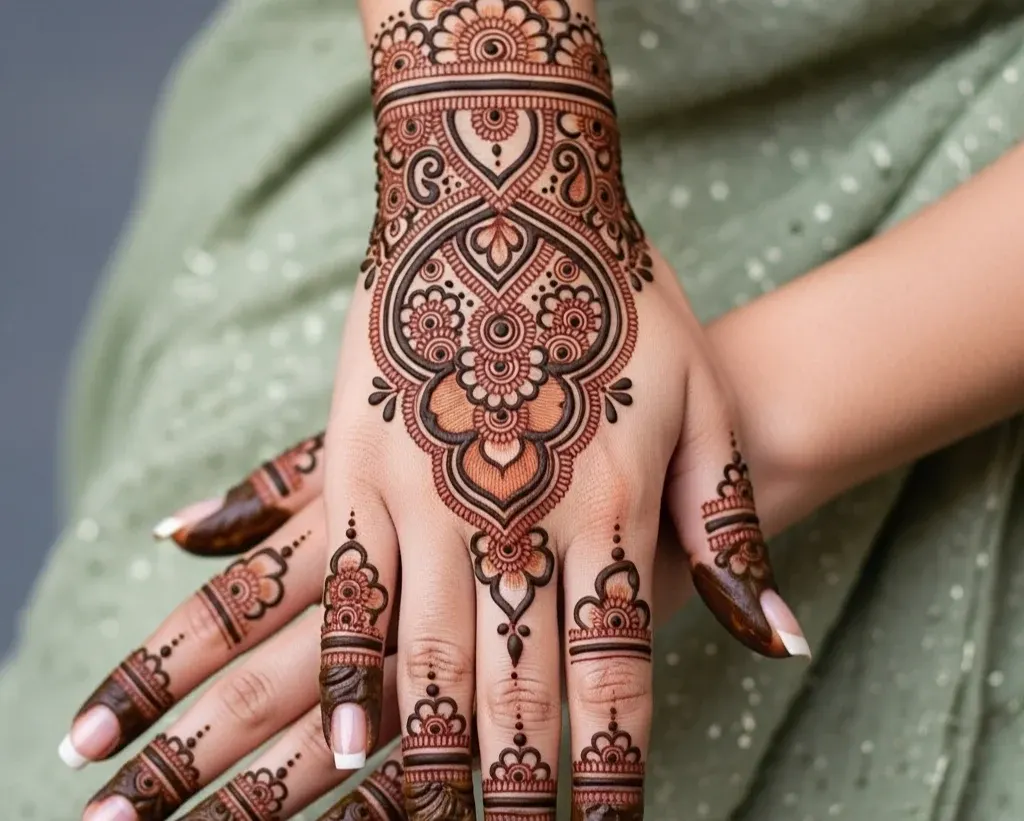 Stylish Stylish Back Hand Mehndi Design